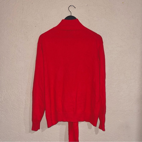 Zara | 100% Cashmere Knotted Red Mock Neck Sweater Size: M/L - Picture 7 of 7